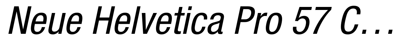 Neue Helvetica Pro 57 Condensed Oblique